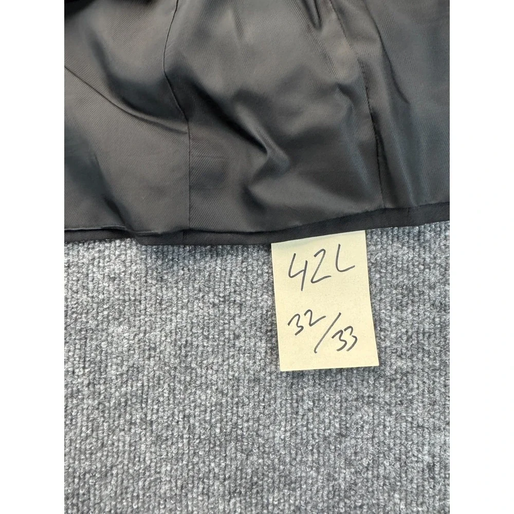 High Society Vintage Men's 2pc Tuxedo Black 42L Pleated Pants 32x31 Formal